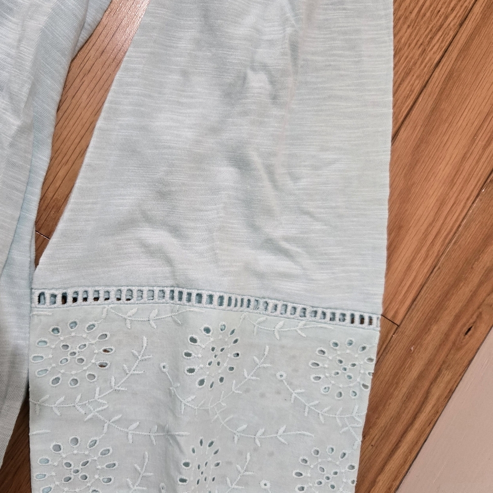 NWT Style & Co women's peasant blouse eyelet trim tie-neck size M - Picture 6 of 8